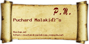 Puchard Malakiás névjegykártya